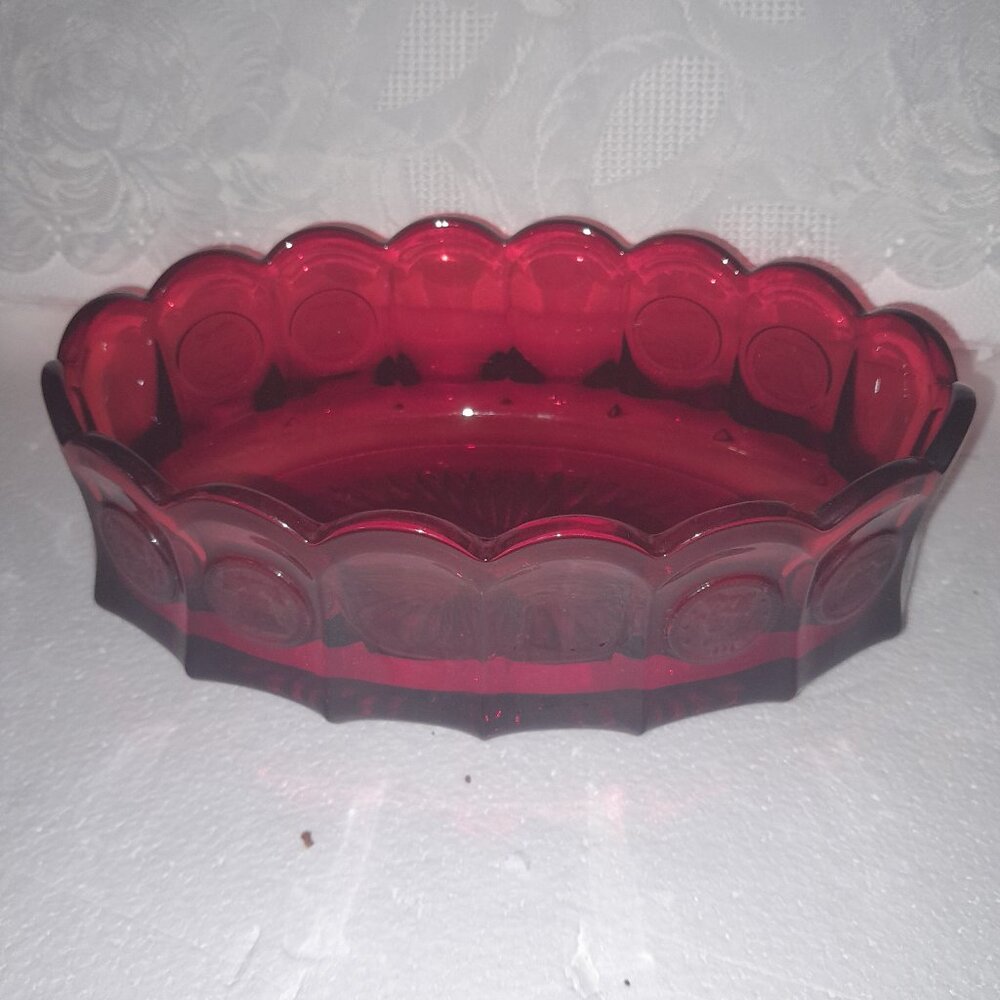 VTG Fostoria Ruby Red CoinGlass  Bowl